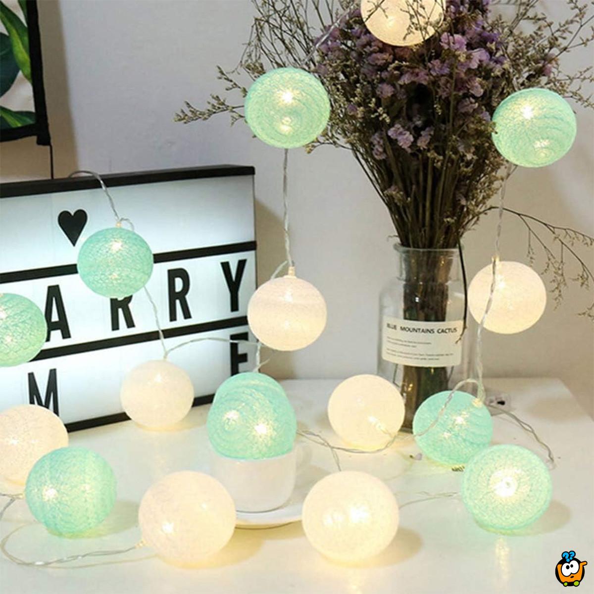 Mint Fairy lights - Svetleće mint i bele kugle za čaroban ambijent