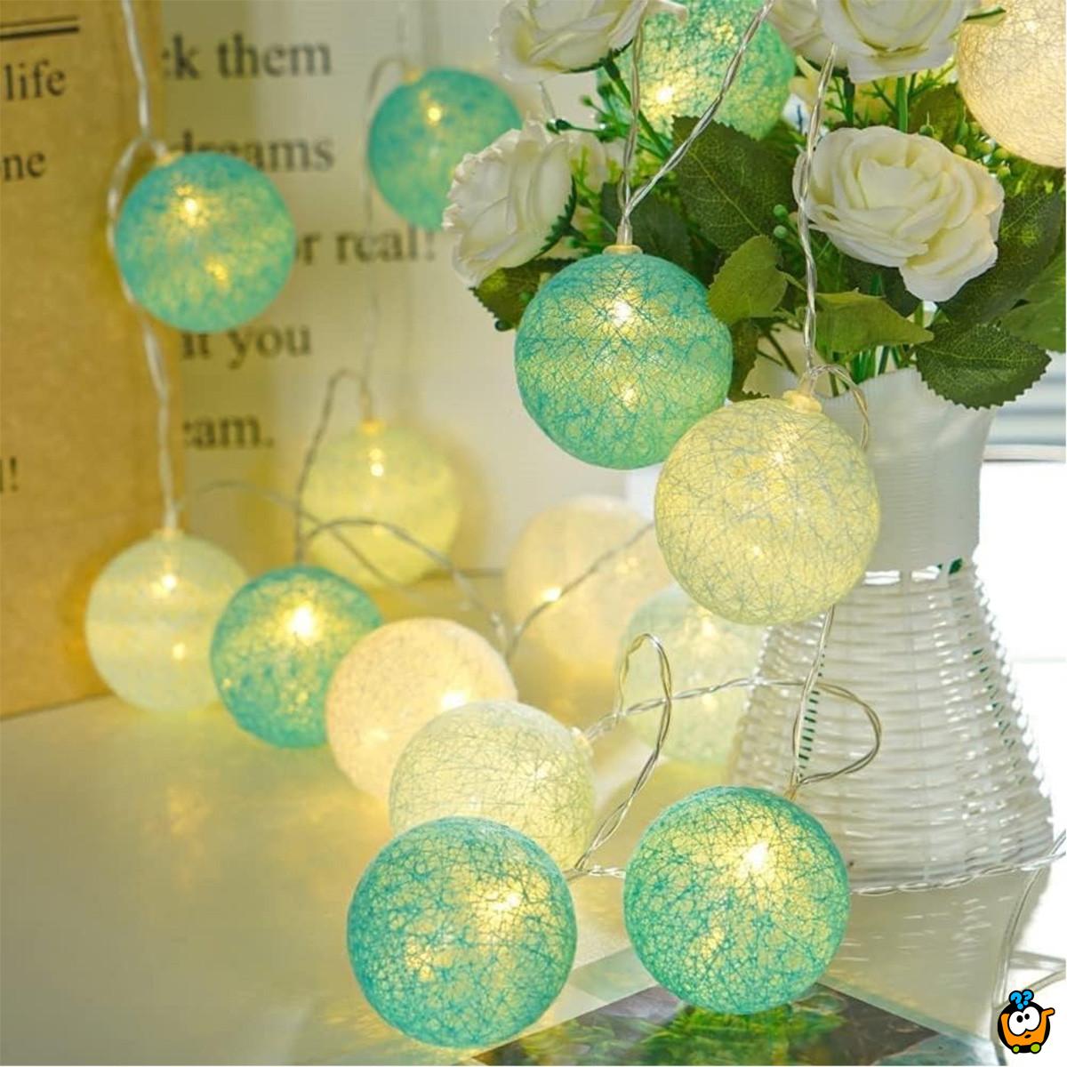 Mint Fairy lights - Svetleće mint i bele kugle za čaroban ambijent