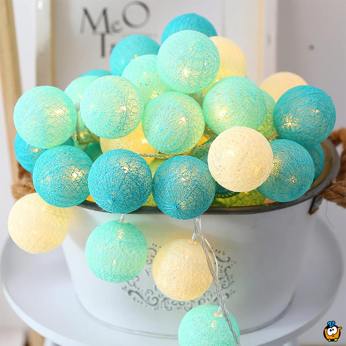 Mint Fairy lights - Svetleće mint i bele kugle za čaroban ambijent