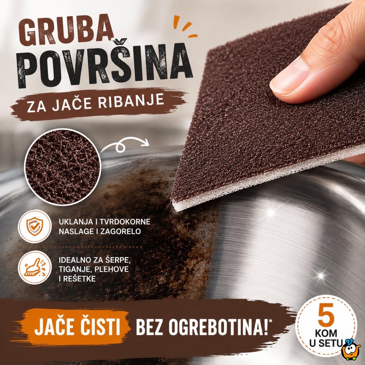 Set 5 grubih sunđera za šerpe, tiganje i tvrdokorne naslage - Scrub Sponge
