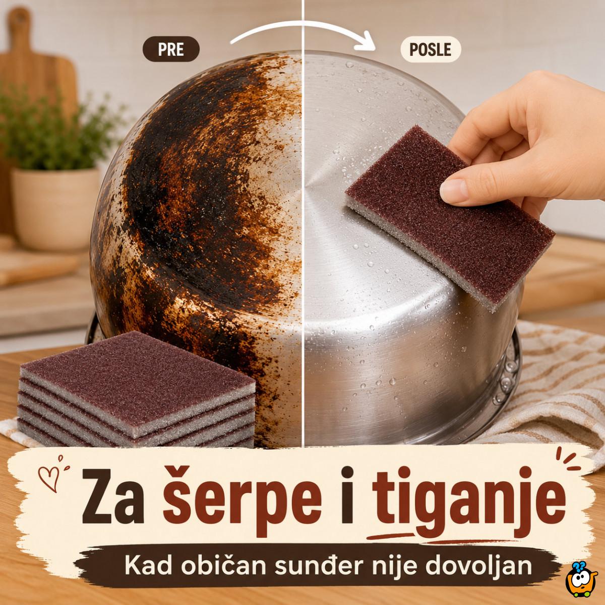 Set 5 grubih sunđera za šerpe, tiganje i tvrdokorne naslage - Scrub Sponge