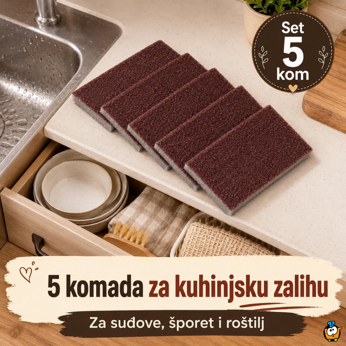 Set 5 grubih sunđera za šerpe, tiganje i tvrdokorne naslage - Scrub Sponge