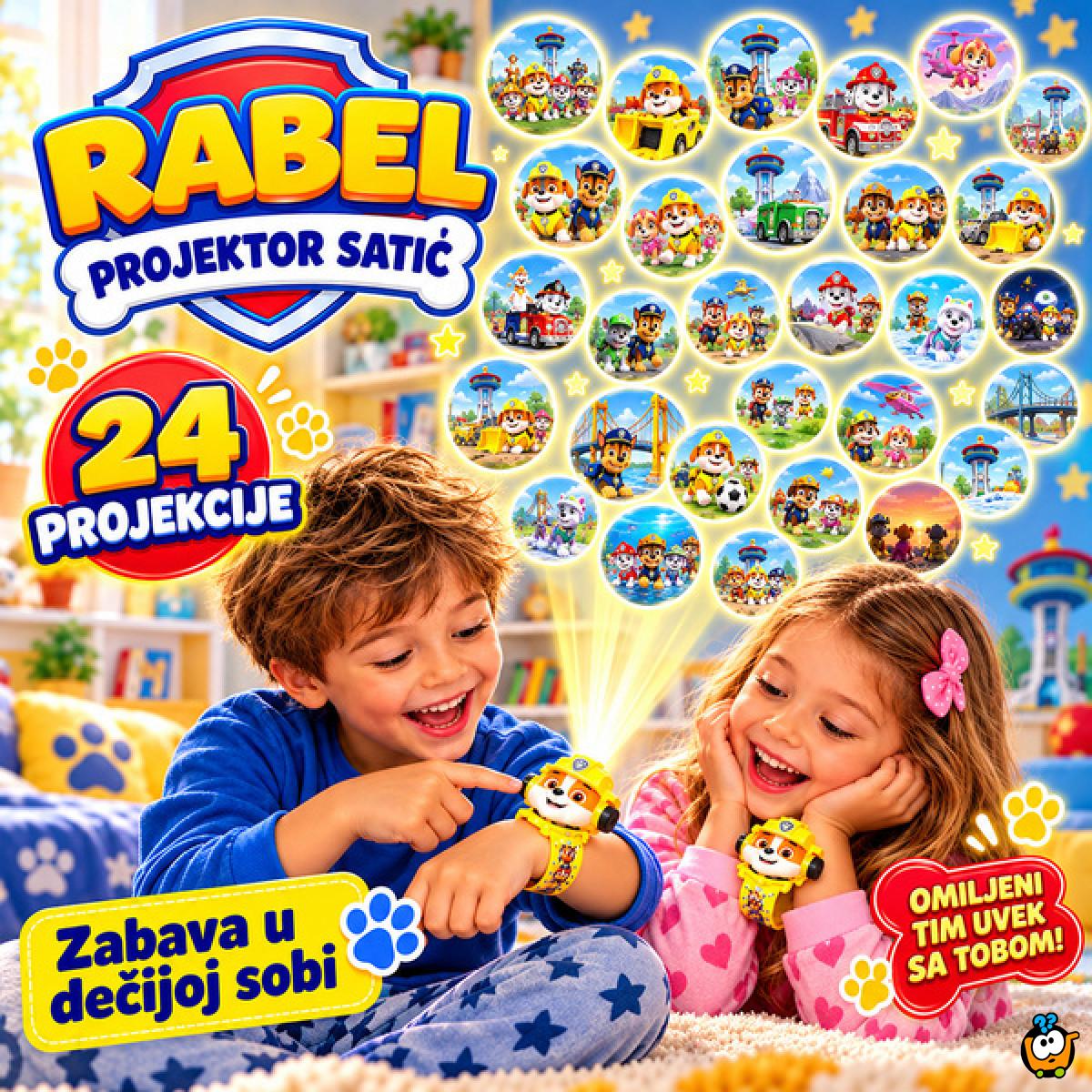 Patrolne Šape Rabel Projektor - Dečiji Digitalni Sat sa 24 Projekcije Patrolnih Šapa