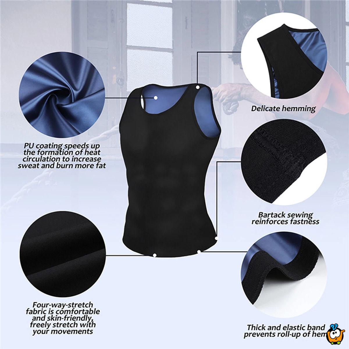 Sauna muška majica za brže topljenje masnoća