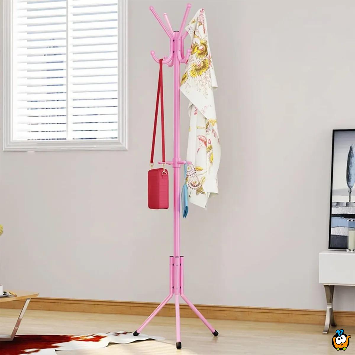 Pink moderni čiviluk sa 9 kuka