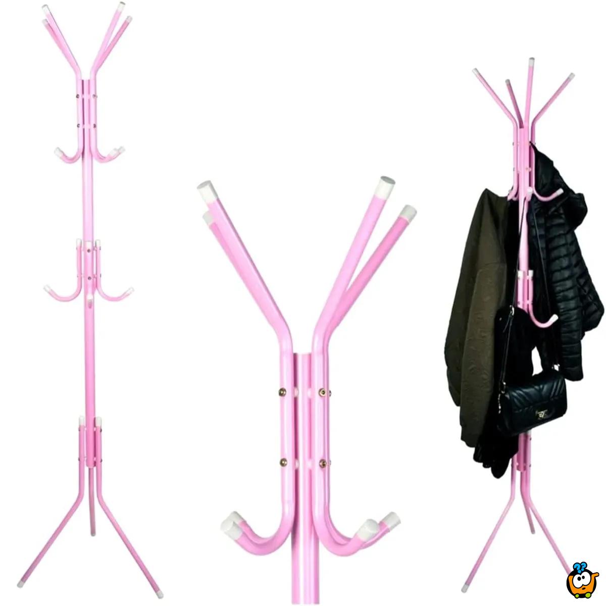 Pink moderni čiviluk sa 9 kuka