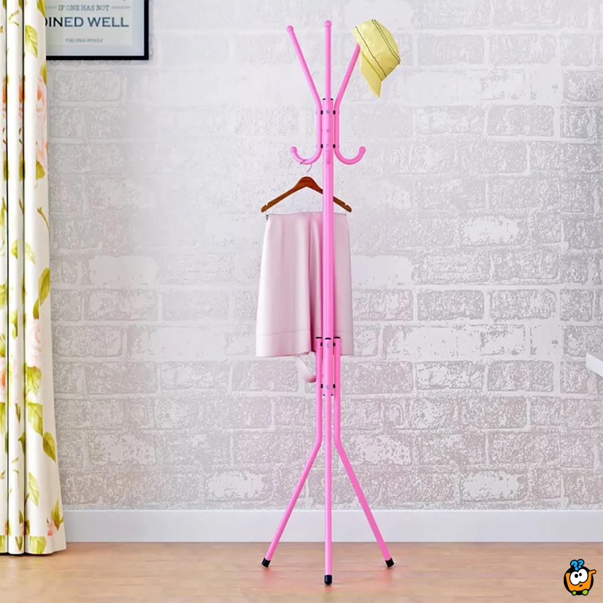 Pink moderni čiviluk sa 9 kuka