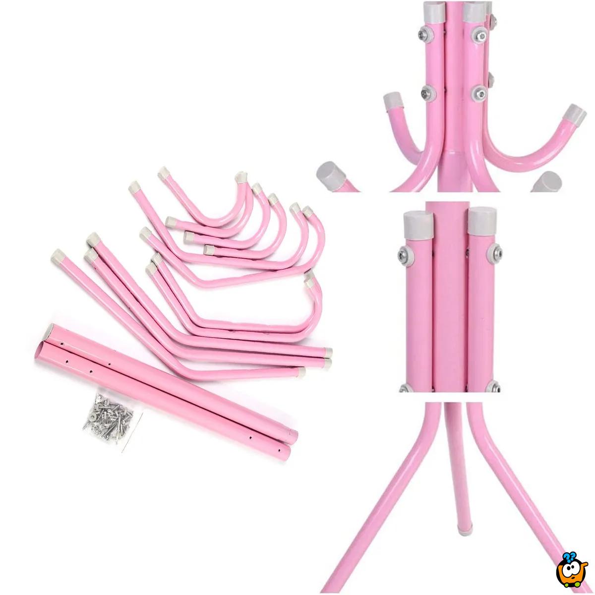 Pink moderni čiviluk sa 9 kuka