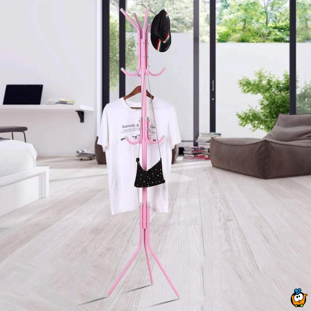 Pink moderni čiviluk sa 9 kuka