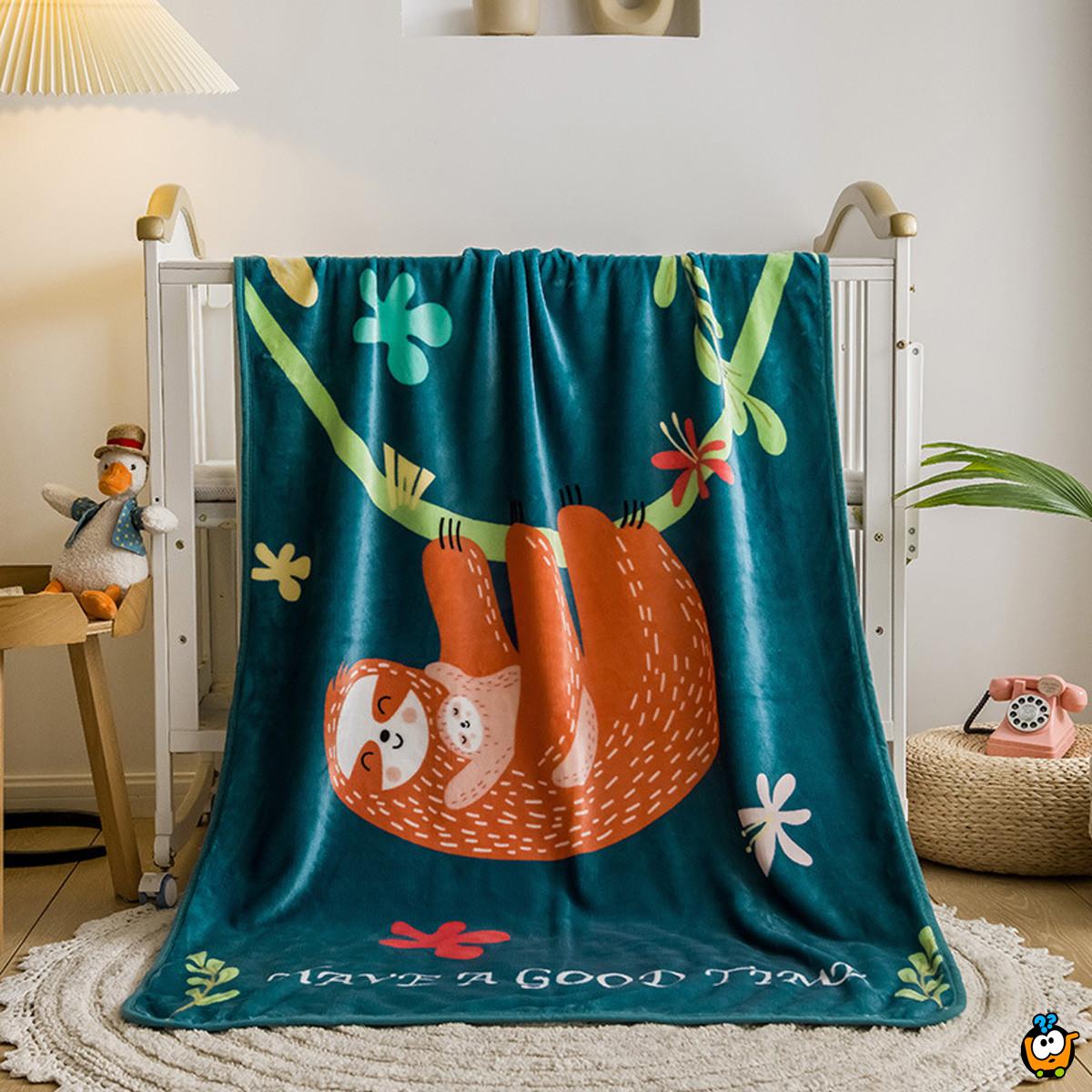 Snuggle Zoo - Plišano ćebence sa dezenom LENJIVCA