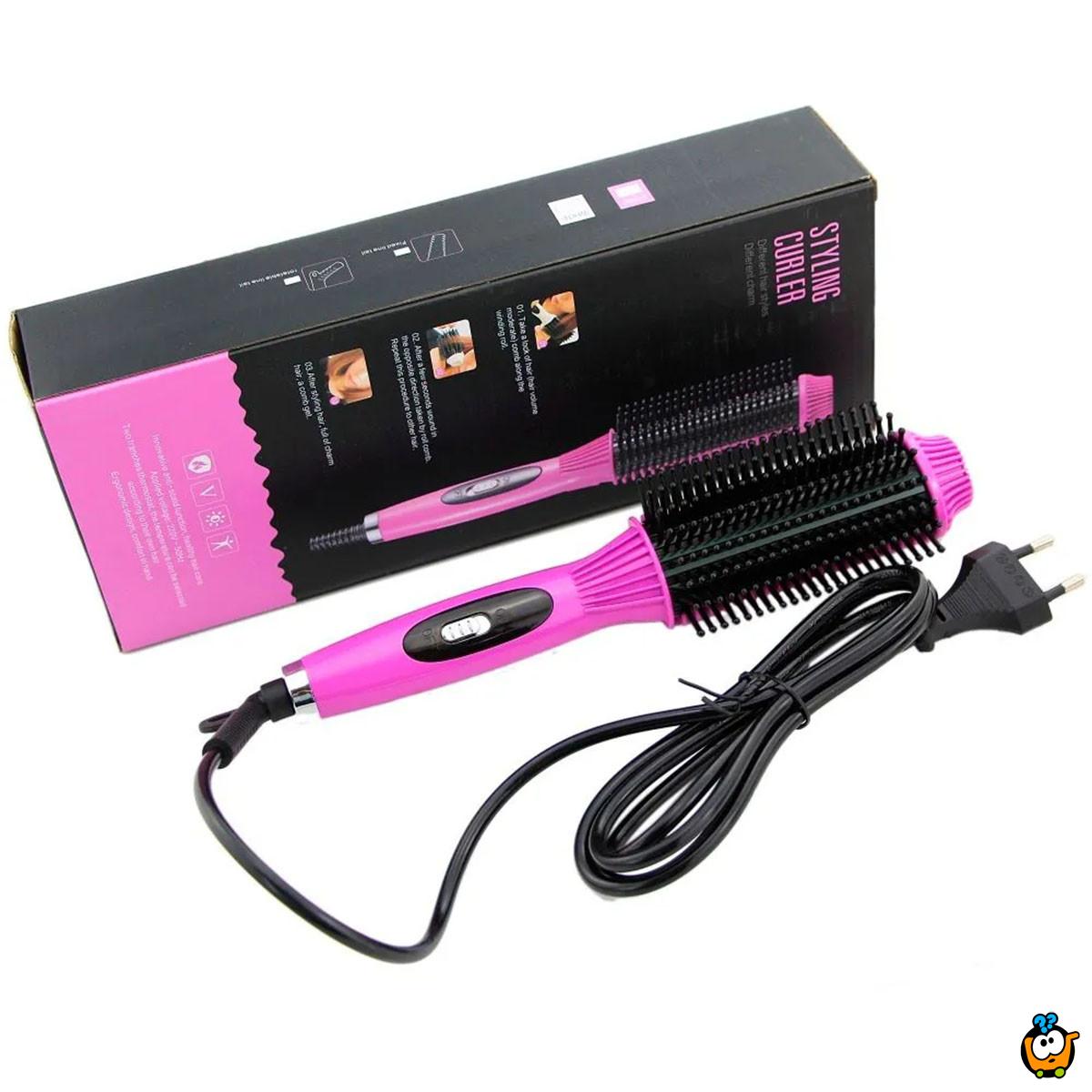 Električna četka za kosu - 2u1 presa i uvijač