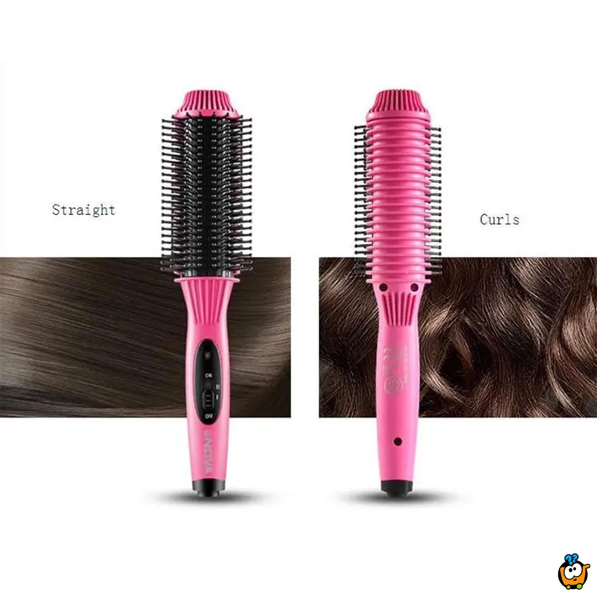 Električna četka za kosu - 2u1 presa i uvijač