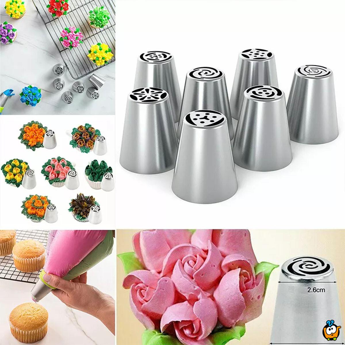Rose Cake Set - Špric sa 7 nastavaka za ružice od šlaga