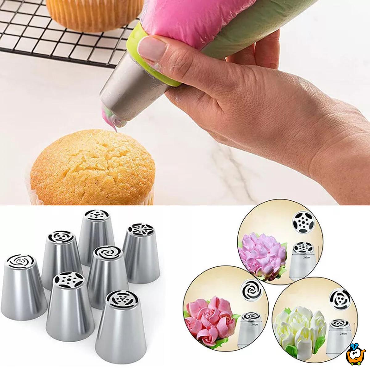 Rose Cake Set - Špric sa 7 nastavaka za ružice od šlaga