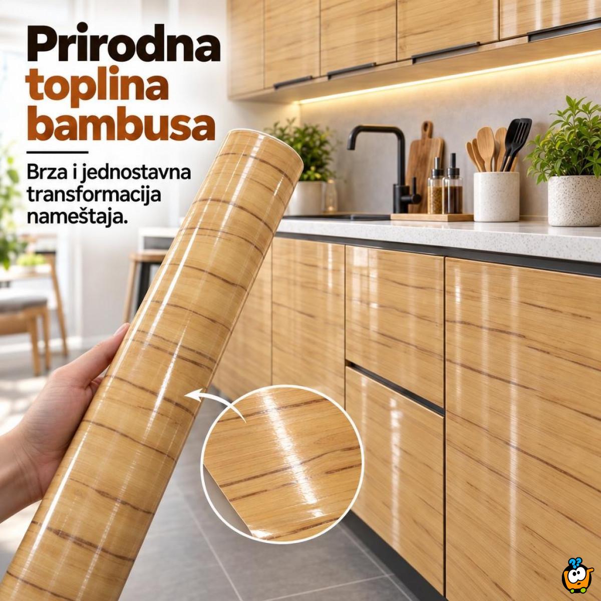 Sjajna vinil tapeta za nameštaj - Bambus dezen 2m rolna