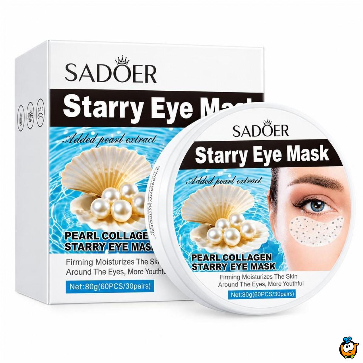 Sadoer Starry Eye Mask - Hidratantna maska za područje oko očiju sa bisernim ekstraktom i kolagenom, 30 pari