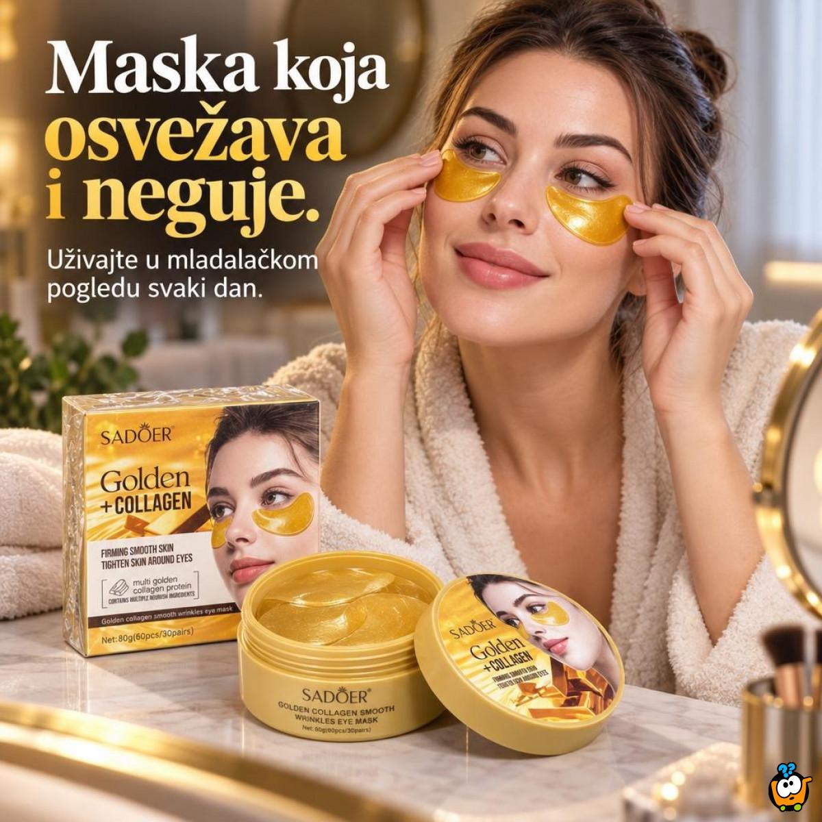 Sadoer Golden + Collagen Maska Za Kožu Oko Očiju 30 pari