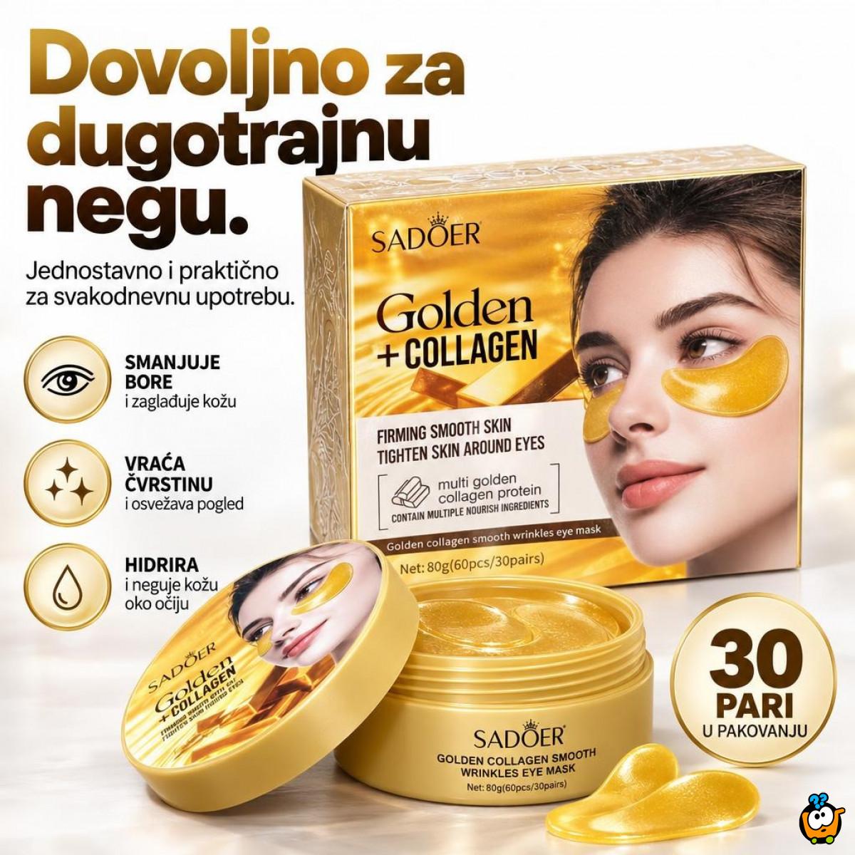 Sadoer Golden + Collagen Maska Za Kožu Oko Očiju 30 pari