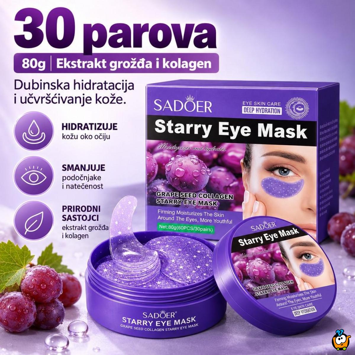 Sadoer Starry Eye Mask – Hidratantne Maska za Oči sa Grape Seed i Kolagenom, 30 Parova