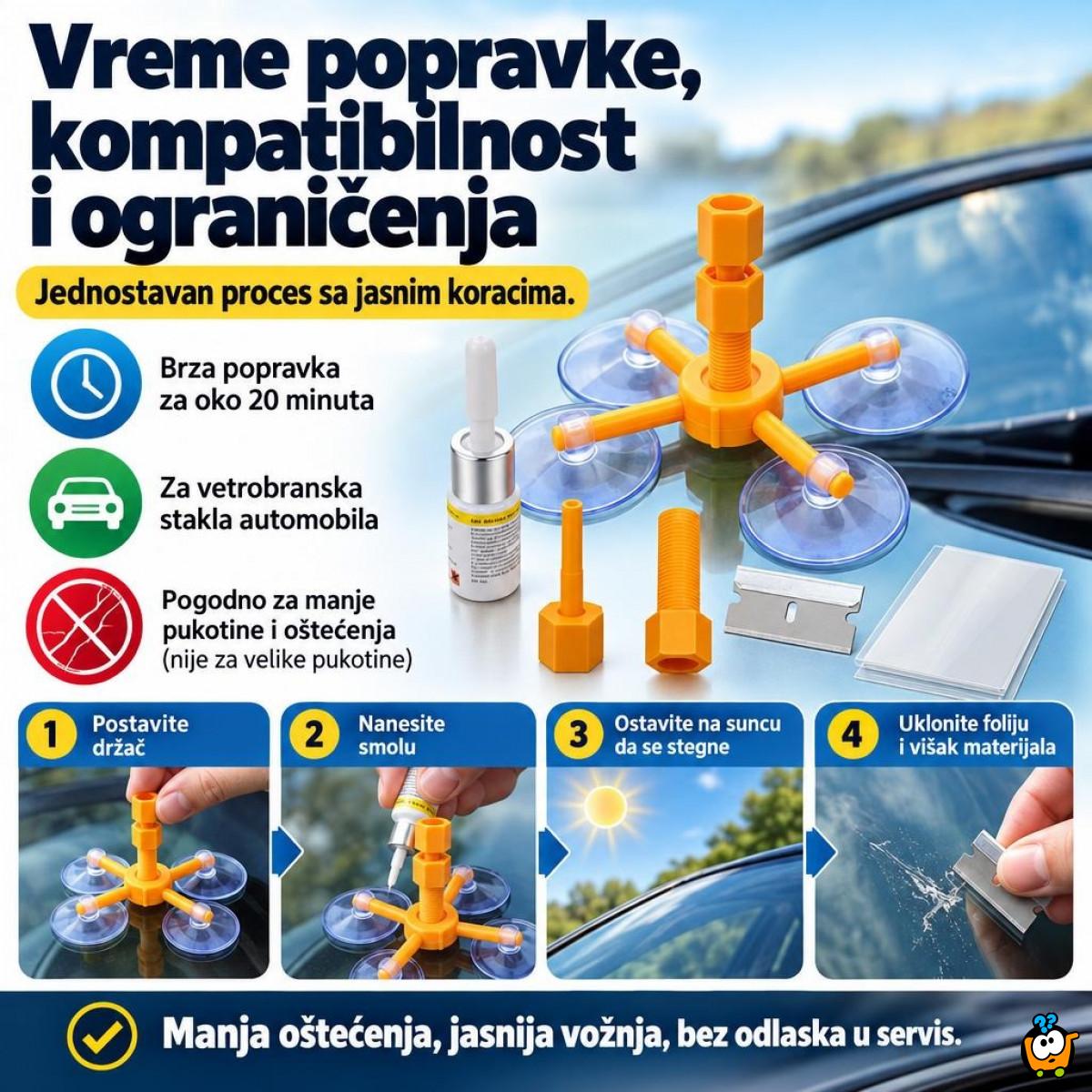 Set za popravku vetrobranskog stakla – Windshield Repair Kit