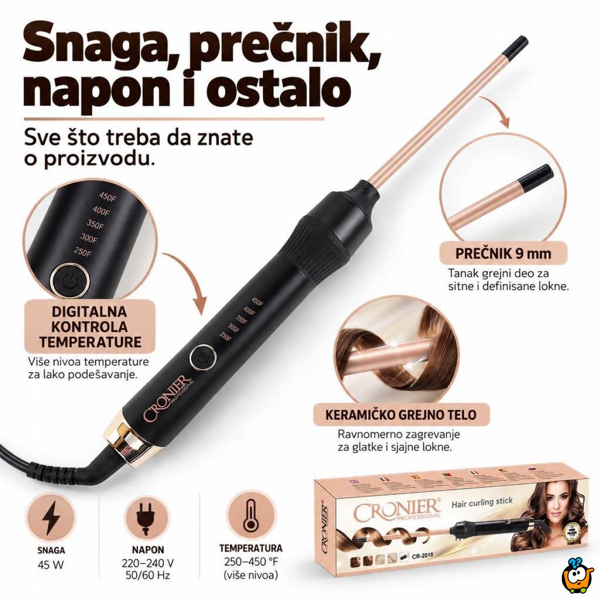 CRONIER Figaro za sitne afro lokne 9 mm