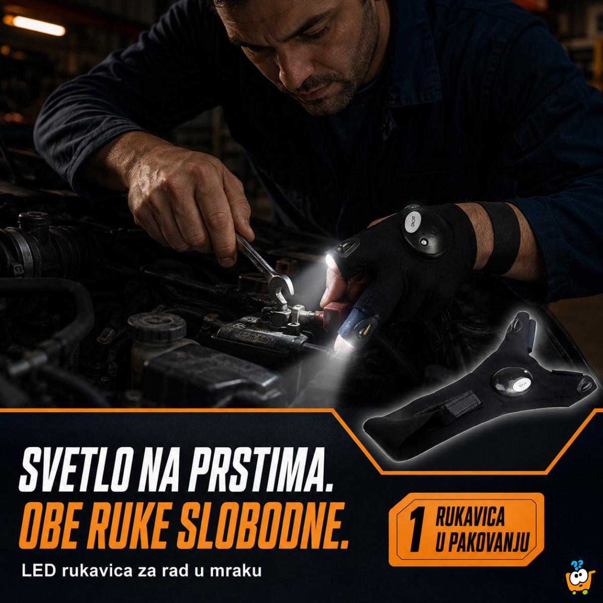 LED rukavica sa svetlom na prstima – za rad slobodnim rukama