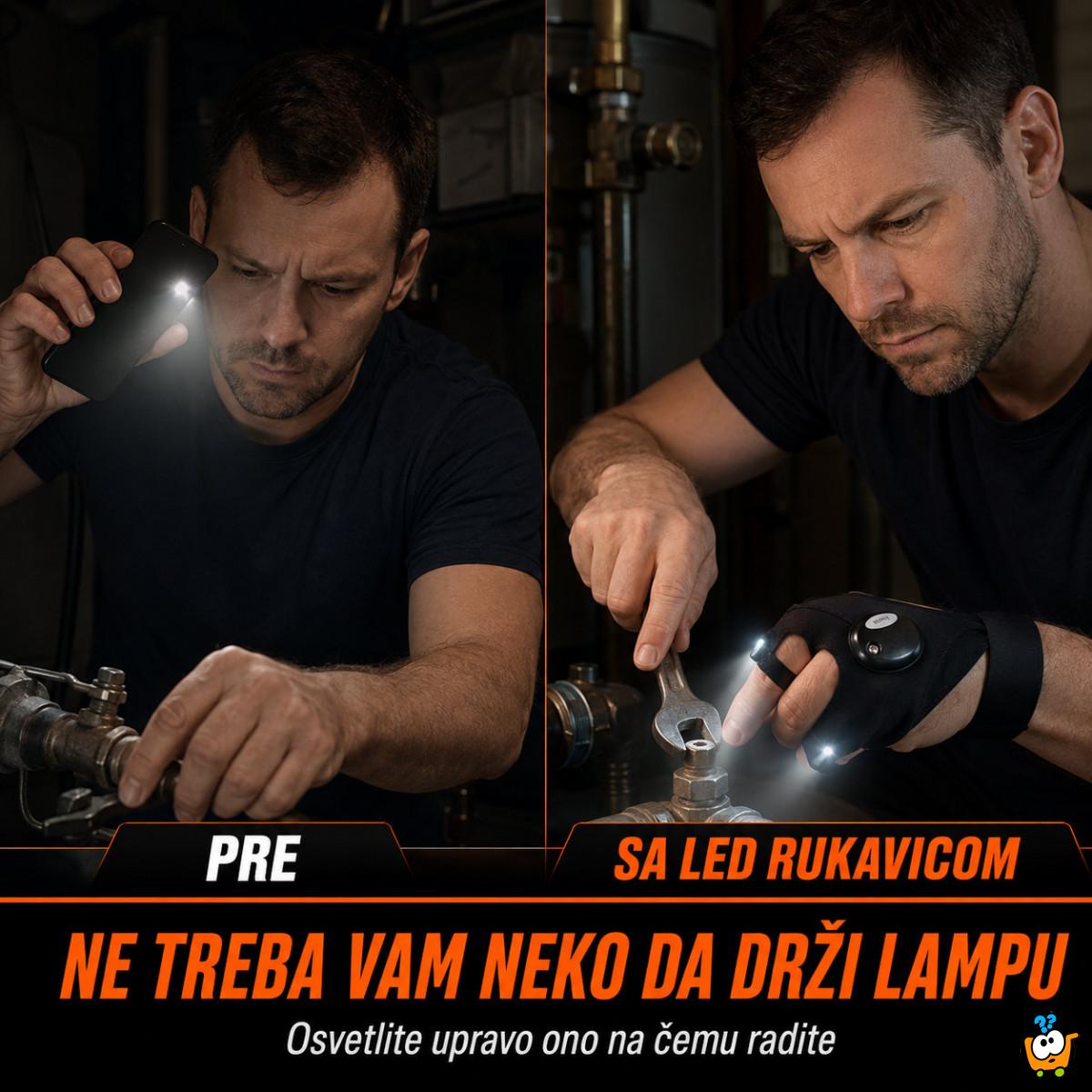 LED rukavica sa svetlom na prstima – za rad slobodnim rukama