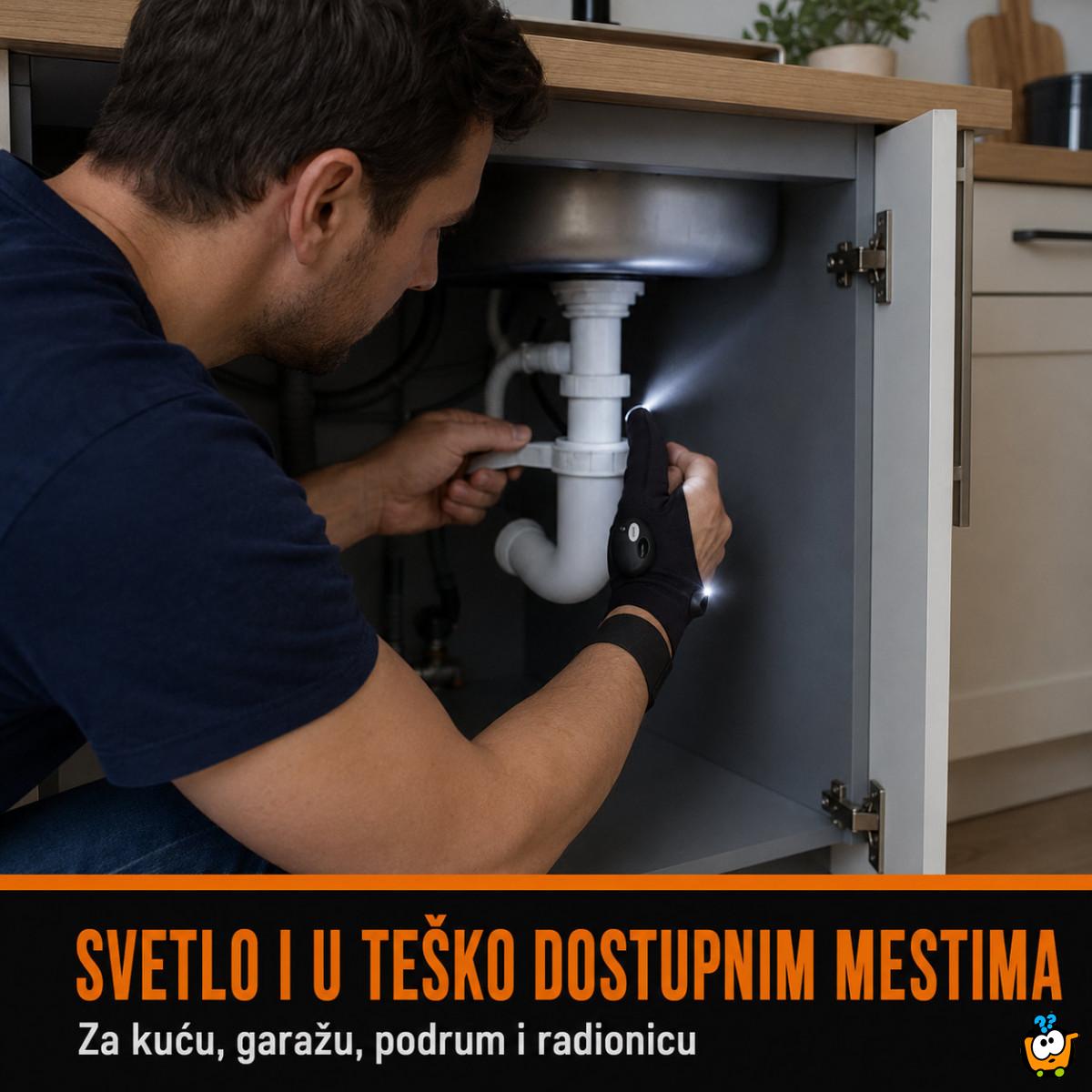 LED rukavica sa svetlom na prstima – za rad slobodnim rukama