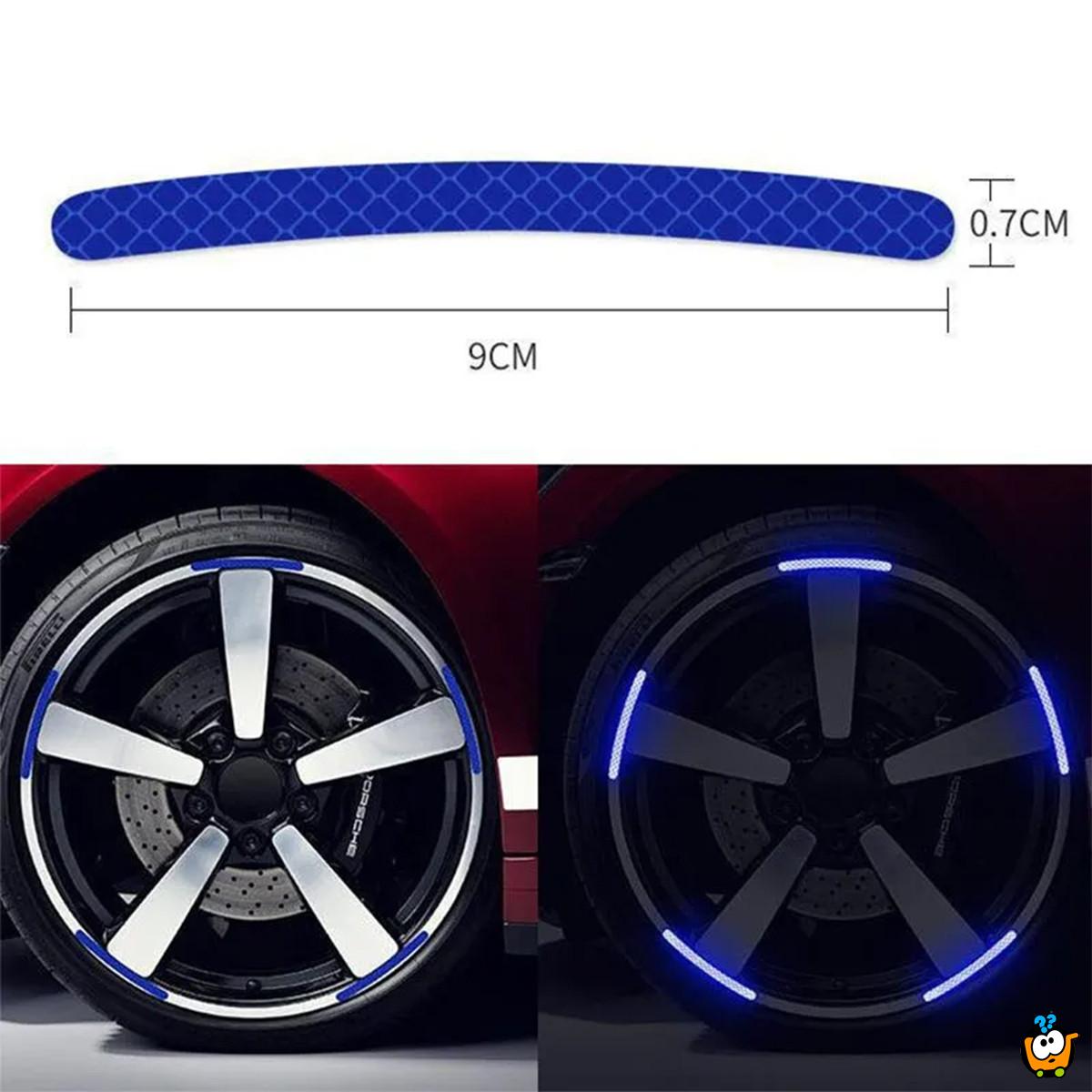 Plave reflektivne nalepnice za bicikl i automobil  - set 20 komada