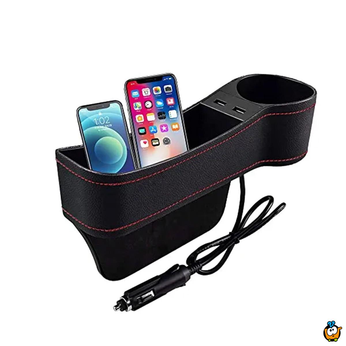 Auto Organizer sa 2 USB ulaza za punjenje