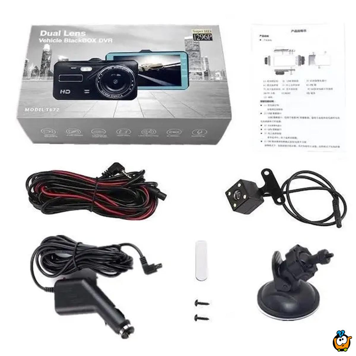 Dvostruka kamera za auto – Vehicle BlackBOX DVR T672