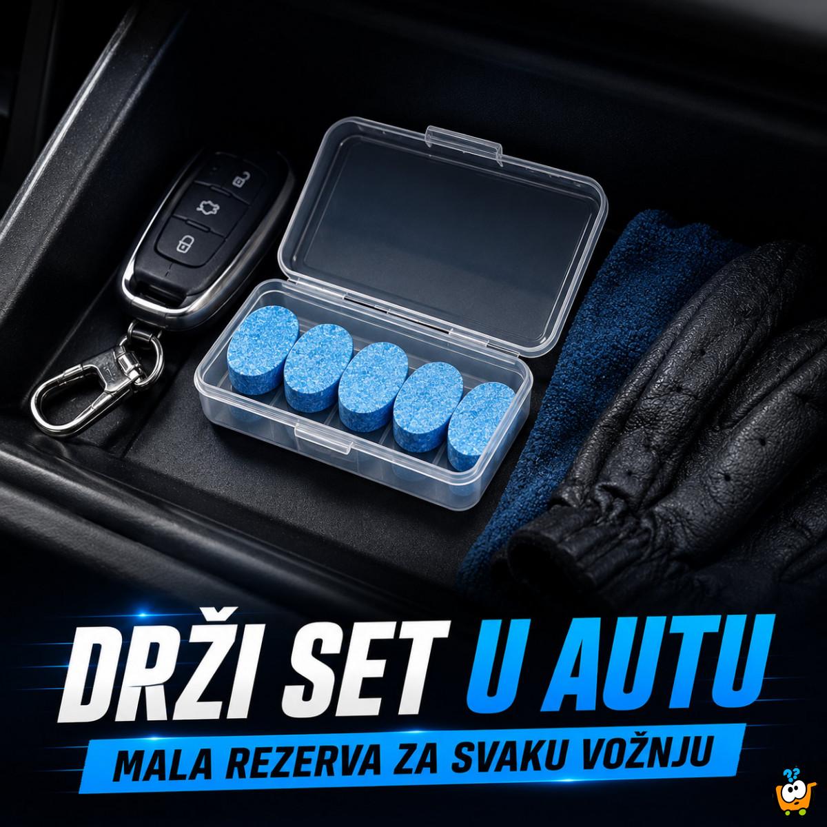 Set 5 tableta za tečnost za brisače – do 20l rastvora za čistu šoferku