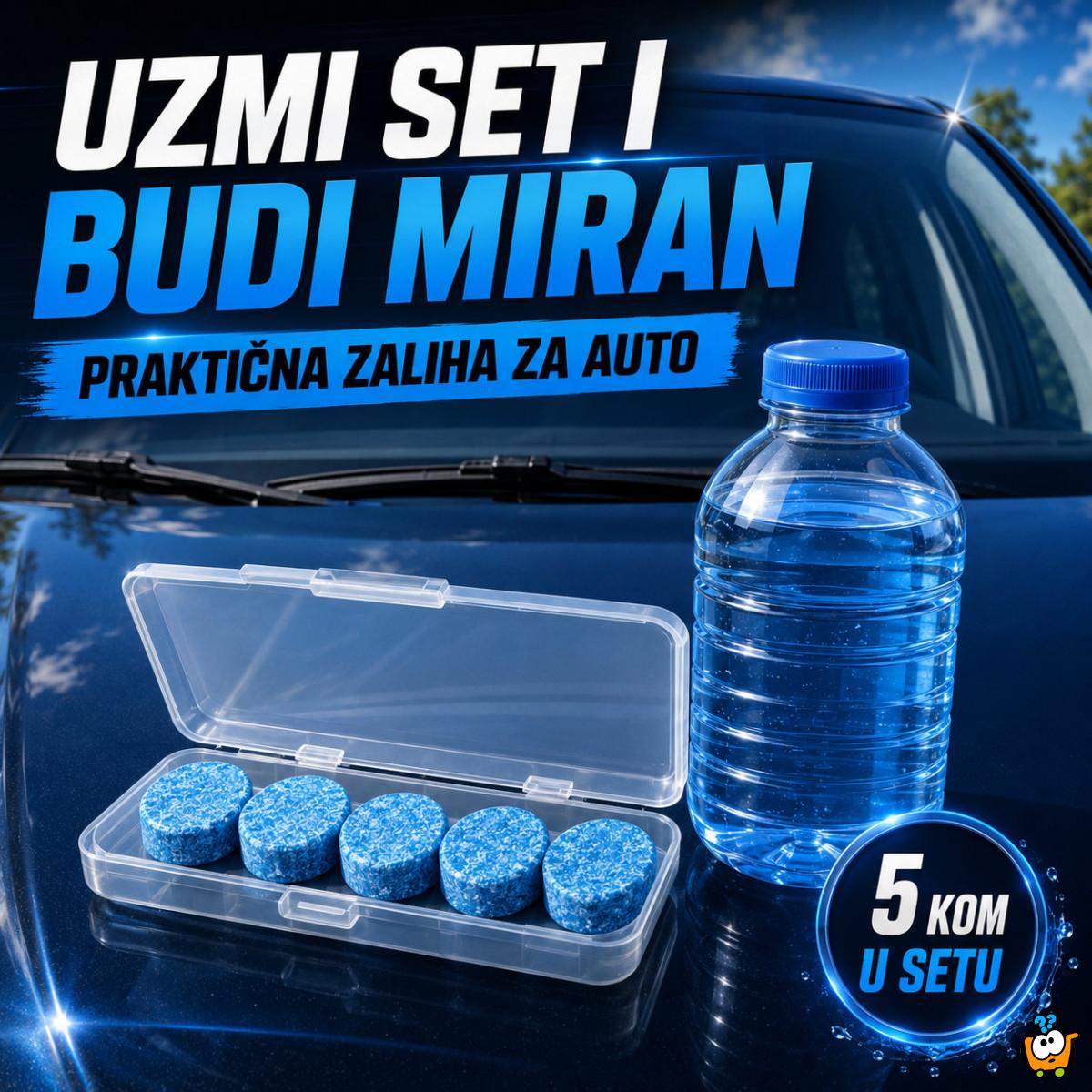 Set 5 tableta za tečnost za brisače – do 20l rastvora za čistu šoferku