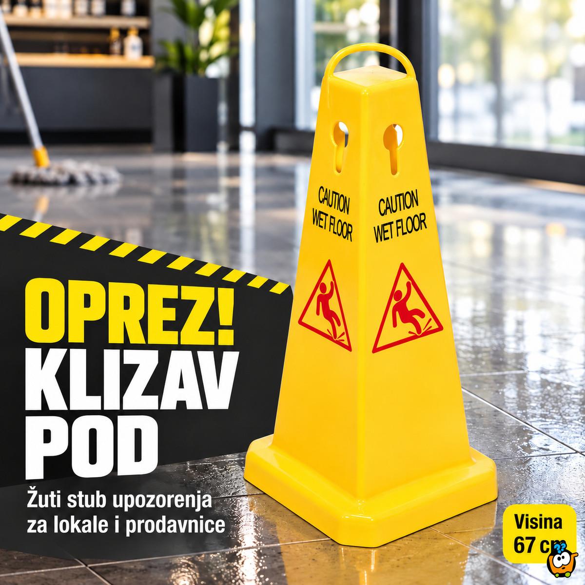 WET FLOOR - Žuti stubić upozorenja za klizav pod