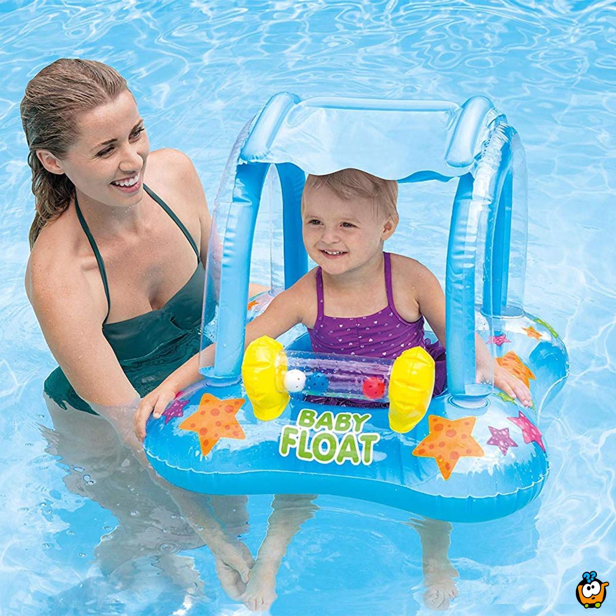 Blue Baby Boat - Zabavni plavi šlauf sa krovom za mališane 