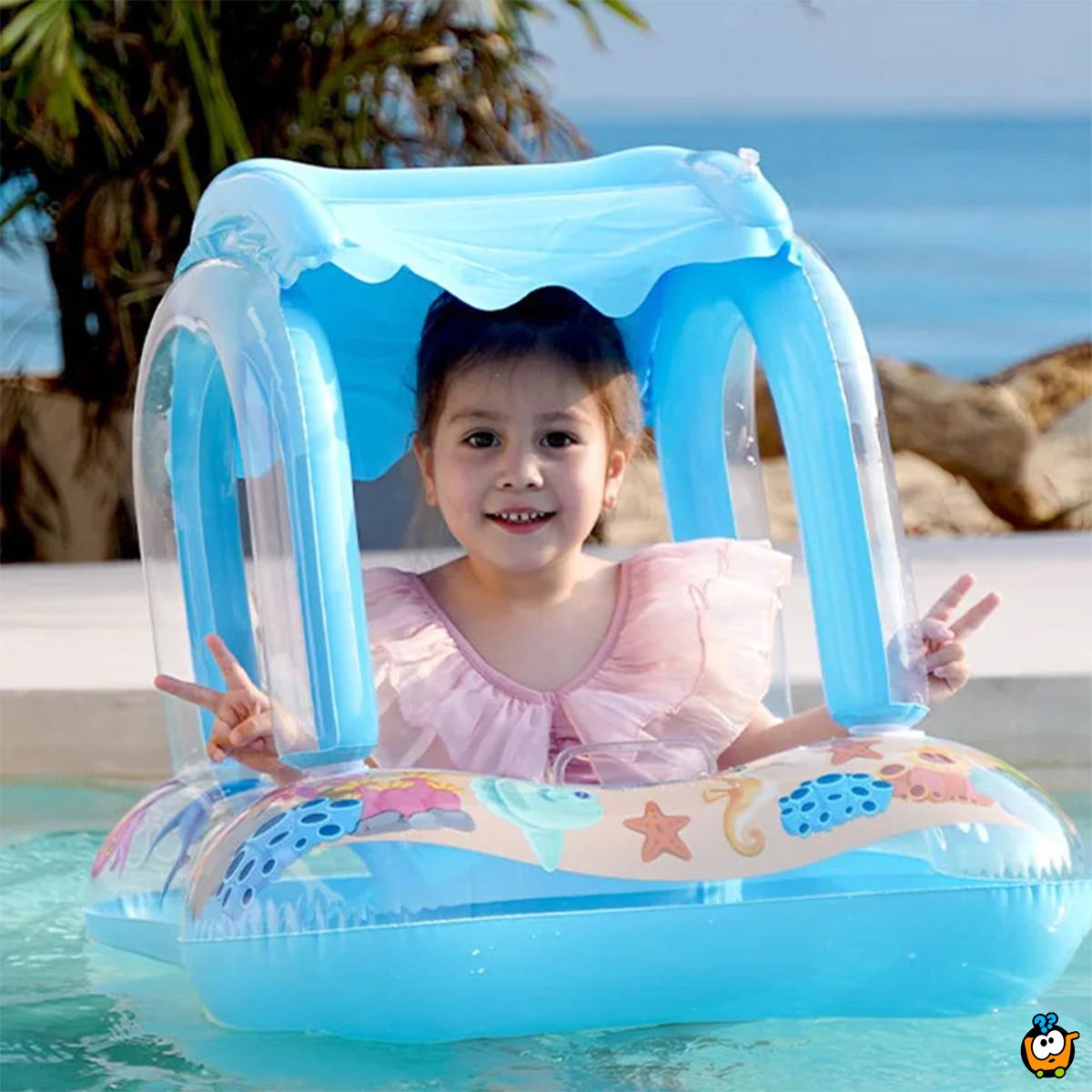 Blue Baby Boat - Zabavni plavi šlauf sa krovom za mališane 