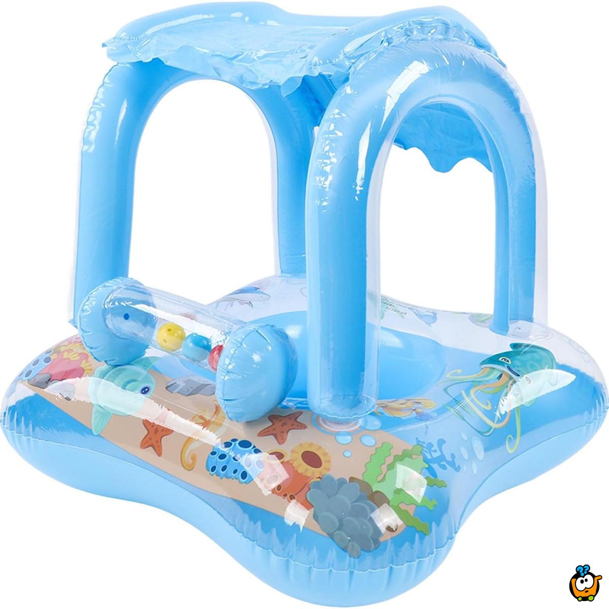 Blue Baby Boat - Zabavni plavi šlauf sa krovom za mališane 