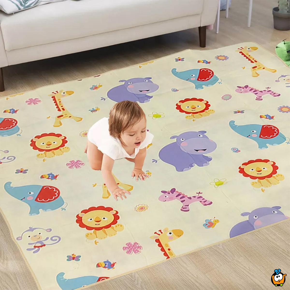 Baby play mat - dvostrana podna prostirka za bebe u poklon pakovanju 180x150cm
