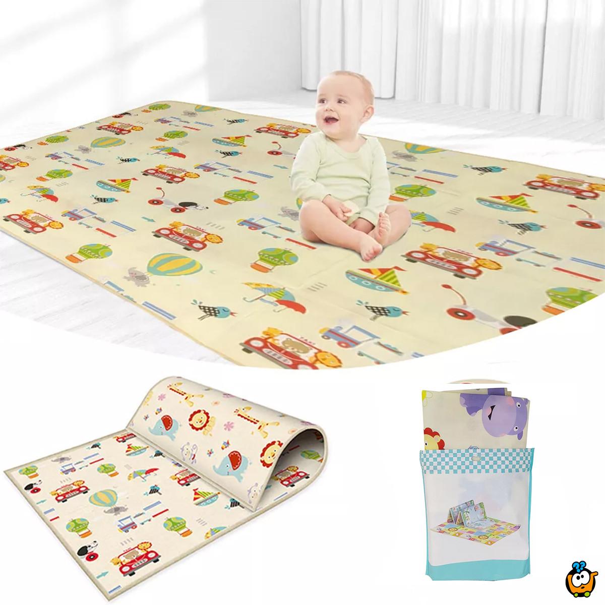 Baby play mat - dvostrana podna prostirka za bebe u poklon pakovanju 180x150cm