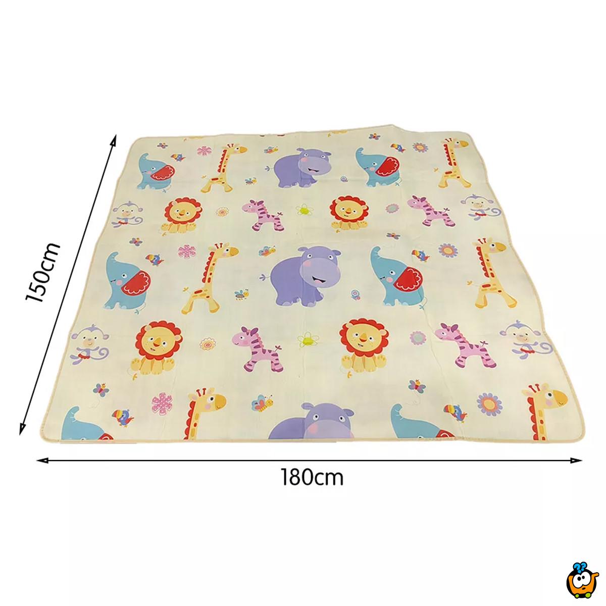Baby play mat - dvostrana podna prostirka za bebe u poklon pakovanju 180x150cm