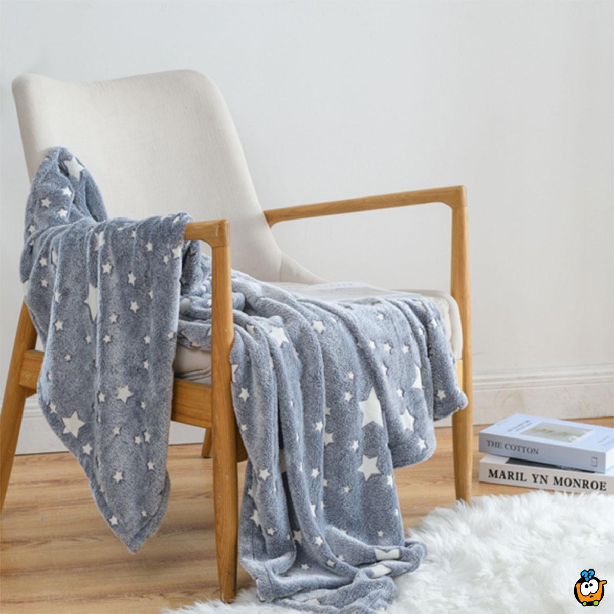 Gray Star Blanket - Sivo ćebe sa svetlećim zvezdama