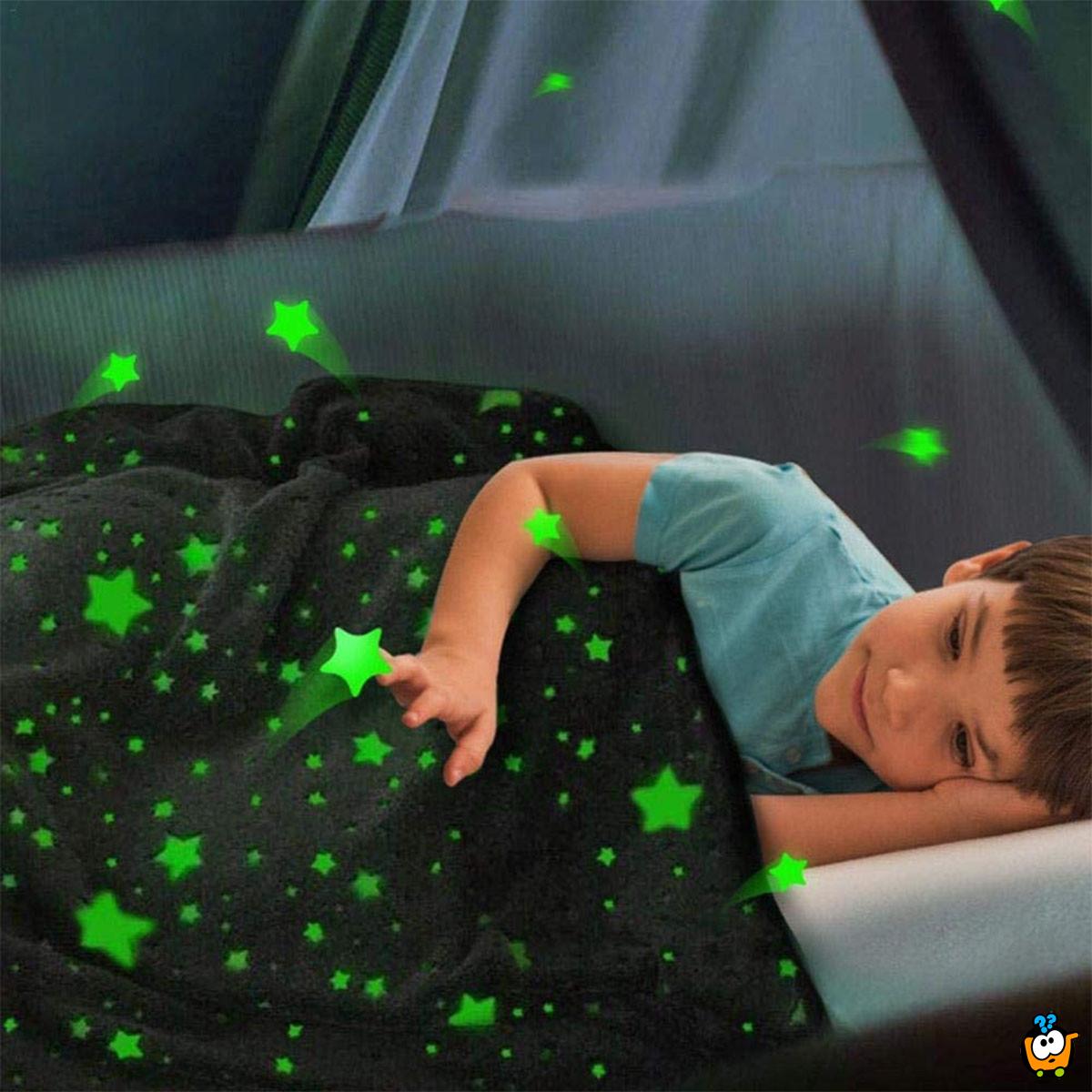 Gray Star Blanket - Sivo ćebe sa svetlećim zvezdama