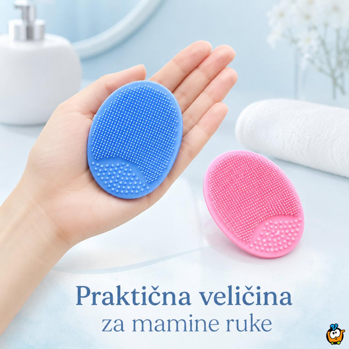 Set 2 silikonske četkice za bebinu glavicu – nežno kupanje i temenjača