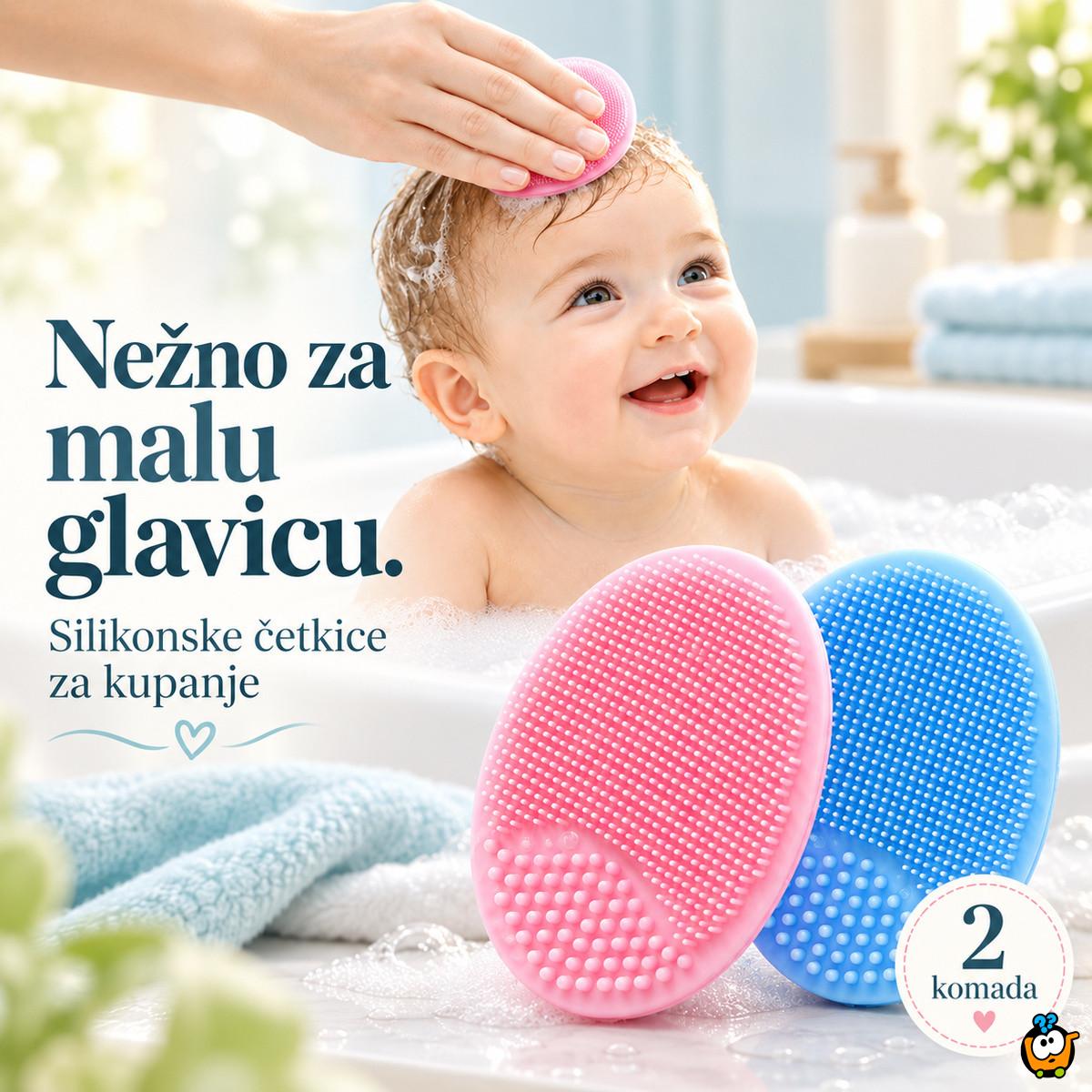 Set 2 silikonske četkice za bebinu glavicu – nežno kupanje i temenjača