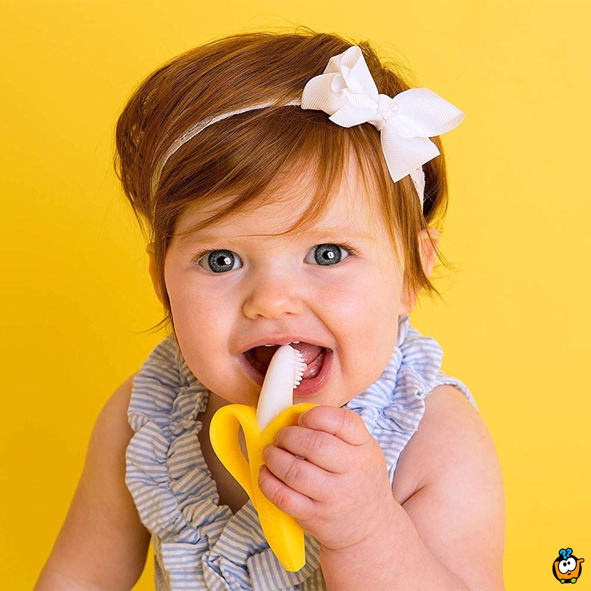 Banana četkica za masiranje bebinih desni 