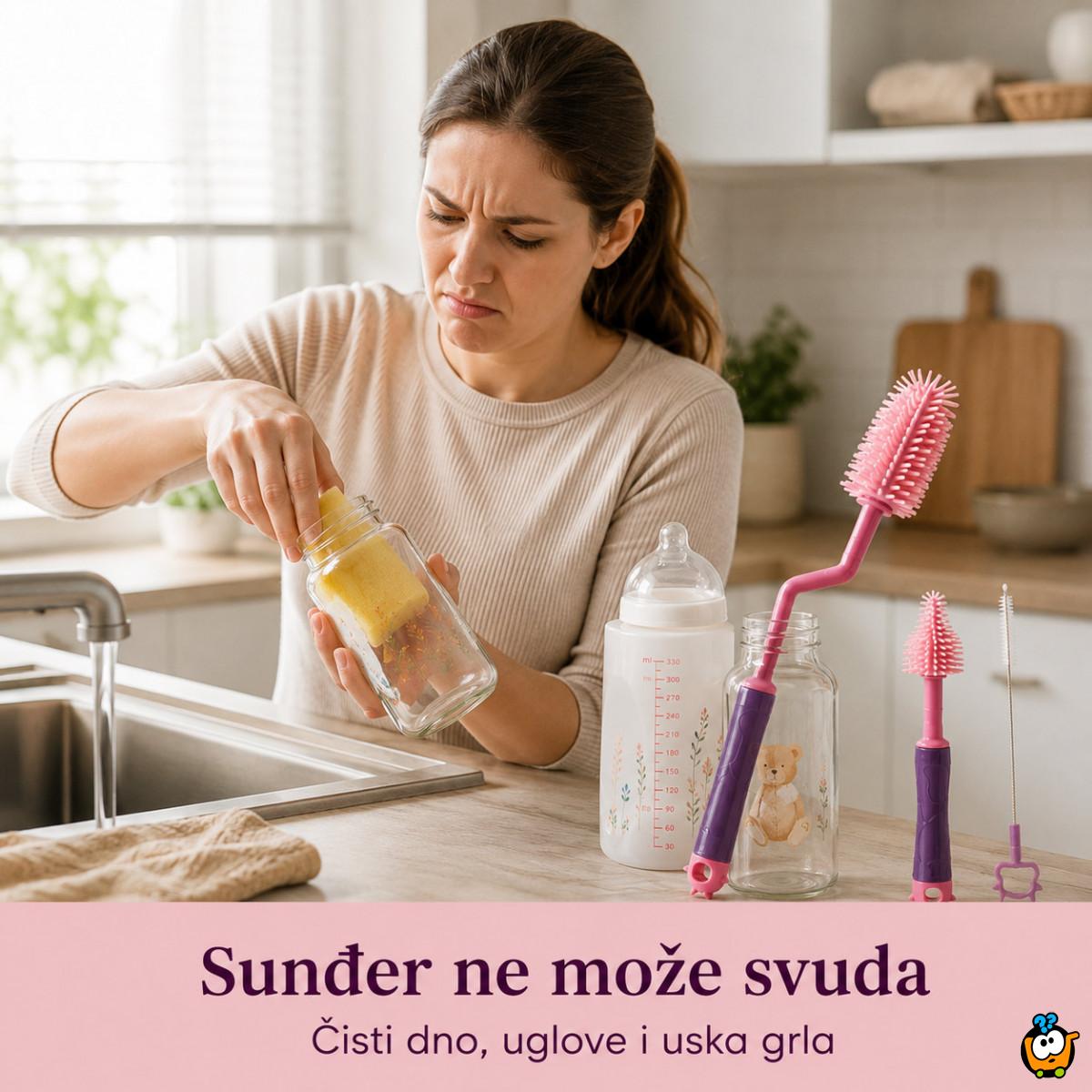 Praktični set za pranje flašica i čaša – za svaki ugao koji sunđer ne može da dohvati