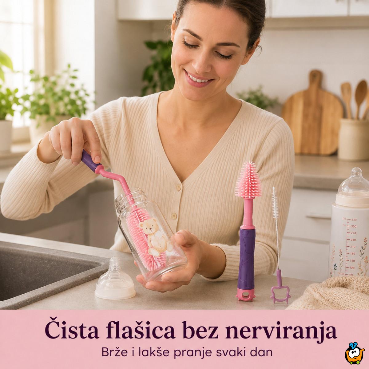 Praktični set za pranje flašica i čaša – za svaki ugao koji sunđer ne može da dohvati