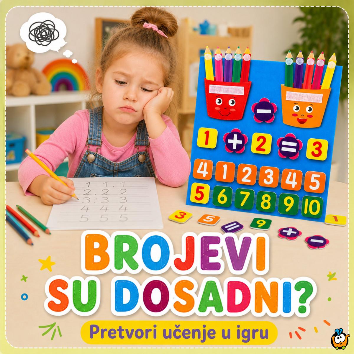 Montesori edukativna tabla od filca za učenje matematike