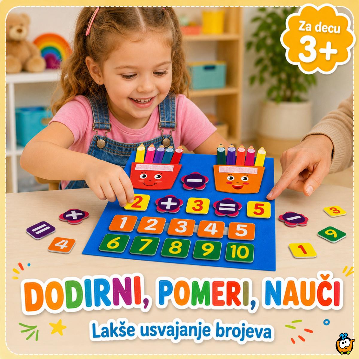 Montesori edukativna tabla od filca za učenje matematike