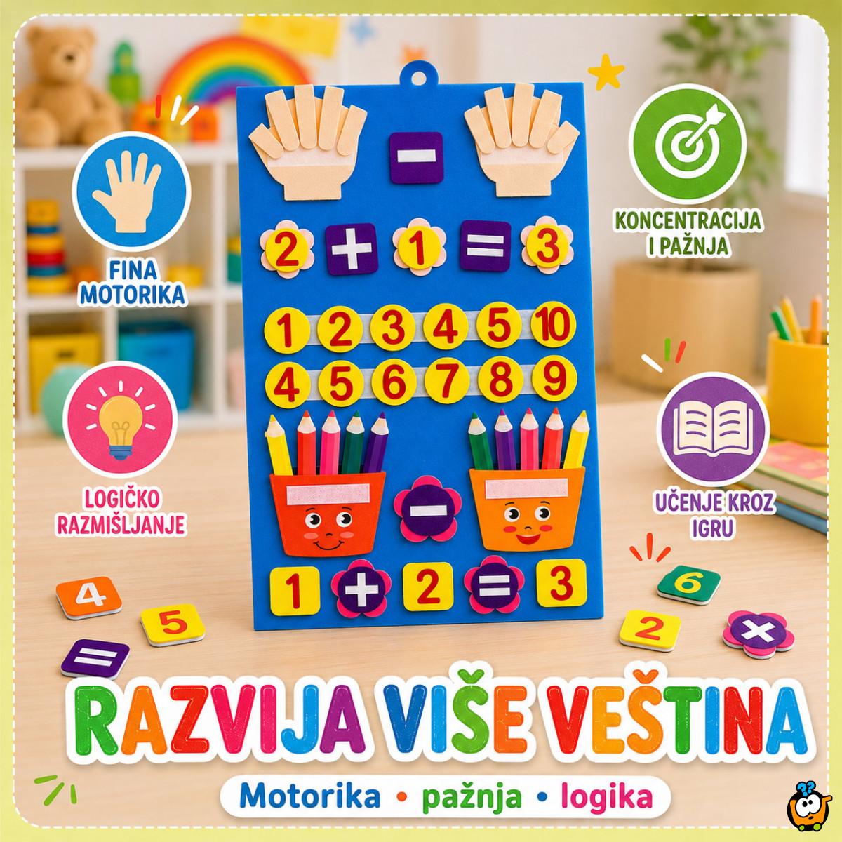 Montesori edukativna tabla od filca za učenje matematike